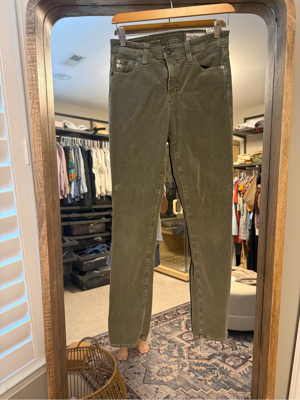 Ag Adriano Goldschmied Straight-Leg Cords in Olive